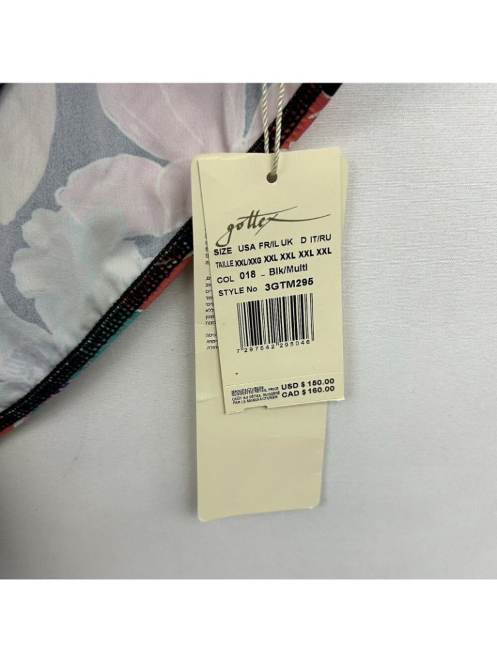 Gottex Modest One-Piece Swimsuit XXL Short Sleeves Round Neck Vibrant Floral NWT - Picture 6 of 15